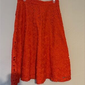 Elegant Red Lace Skirt